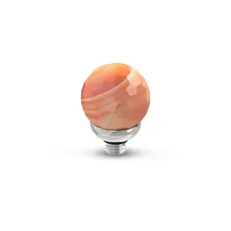 Melano Jewelry Twisted Gemstone Facet Ball Steentje - Red line agate