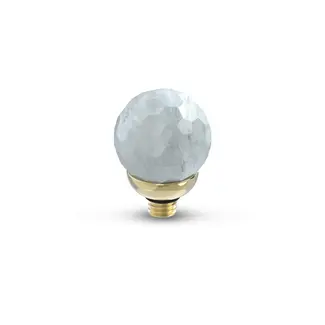 Melano Jewelry Twisted Gemstone Facet Ball Steentje - White jade