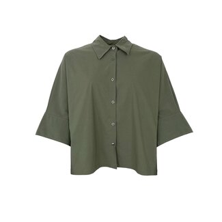 Black Colour DAVINA loose shirt - Army
