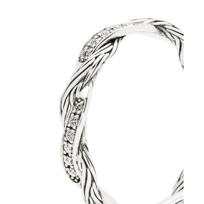 Stacking Ring Katja Twist Diamond Zilver
