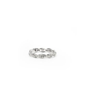 Buddha to Buddha Stacking Ring Katja Twist Diamond Zilver