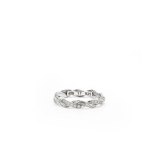 Stacking Ring Katja Twist Diamond Zilver
