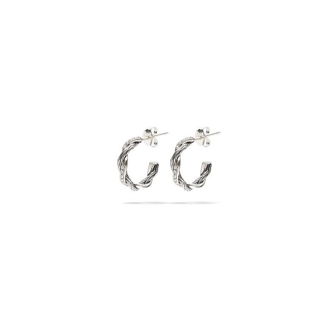 Oorbellen Katja Twist Diamond Zilver Set