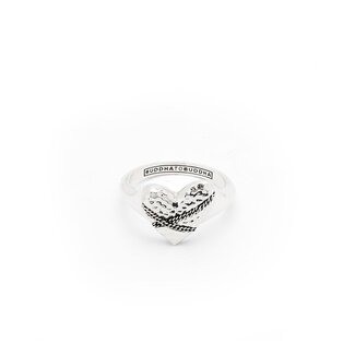 Buddha to Buddha Ring Heart Chainlinked Zilver