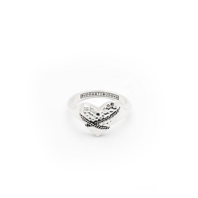 Ring Heart Chainlinked Zilver