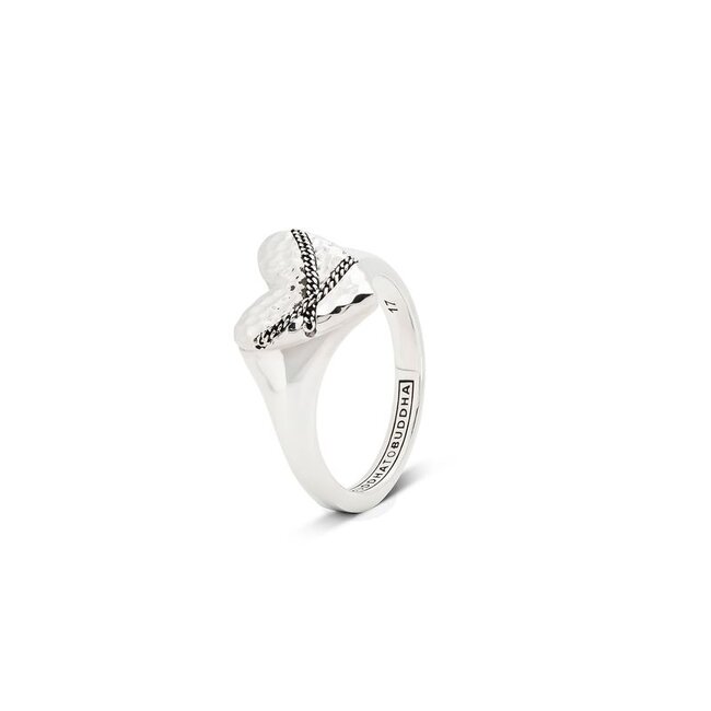 Ring Heart Chainlinked Zilver