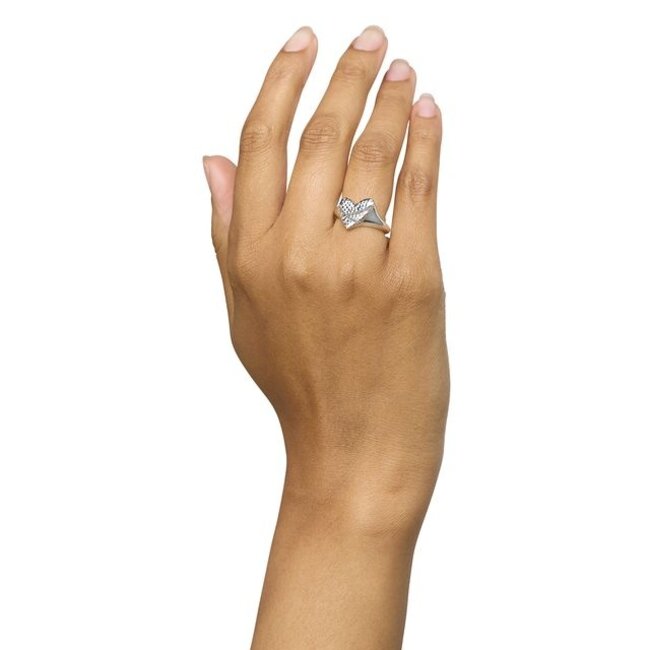 Ring Heart Chainlinked Zilver