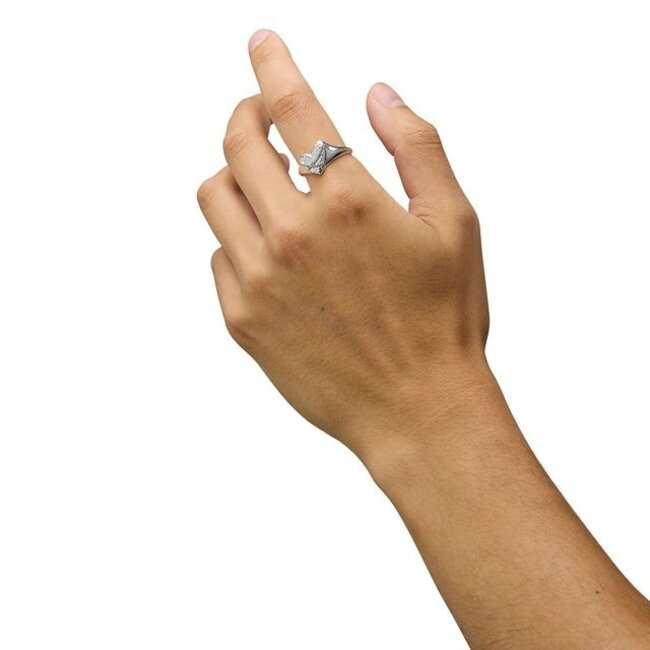 Ring Heart Chainlinked Zilver