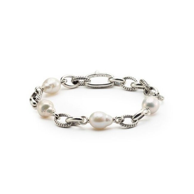 Armband Ben Baroque Pearl Zilver C+ - E+