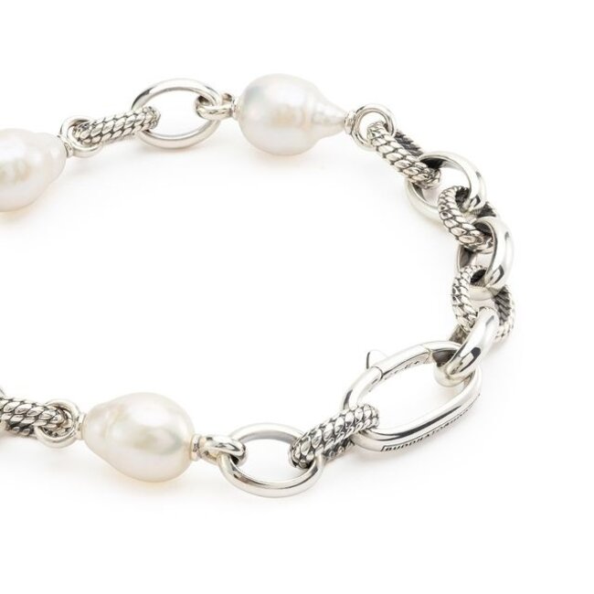 Armband Ben Baroque Pearl Zilver C+ - E+