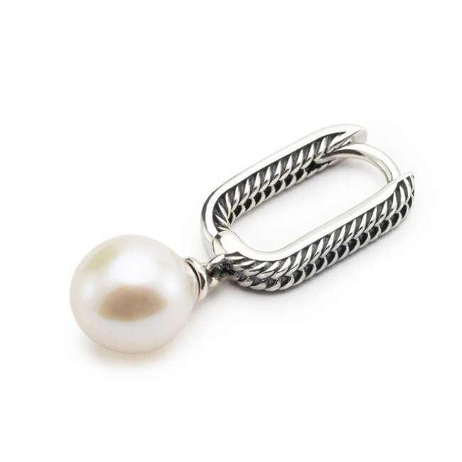 Oorbellen Chain Baroque Pearl Zilver Set