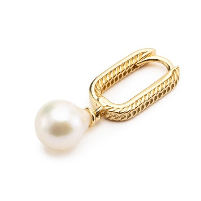 Oorbellen Chain Baroque Pearl Verguld Set