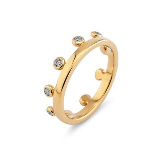 Melano Jewelry Friends Ring Zita Black Diamond - Goudkleurig