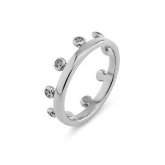 Melano Jewelry Friends Ring Zita Black Diamond - Zilverkleurig