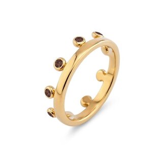 Melano Jewelry Friends Ring Zita Smoked Topaz - Goudkleurig