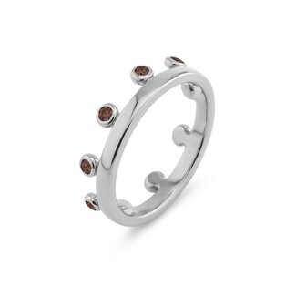 Melano Jewelry Friends Ring Zita Smoked Topaz - Zilverkleurig