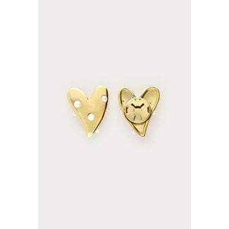 My Jewellery Goudkleurige hartjes met imitatieparels knopen set