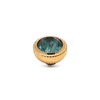 Melano Jewelry Twisted Setting Brilliant Halo - Crystal Pine Green