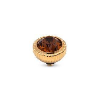 Melano Jewelry Twisted Setting Brilliant Halo - Rec. Smoked Topaz