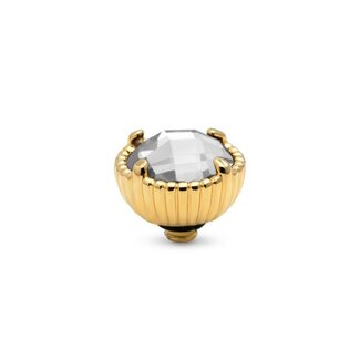 Melano Jewelry Twisted Setting Ribbed Halo CZ - Crystal