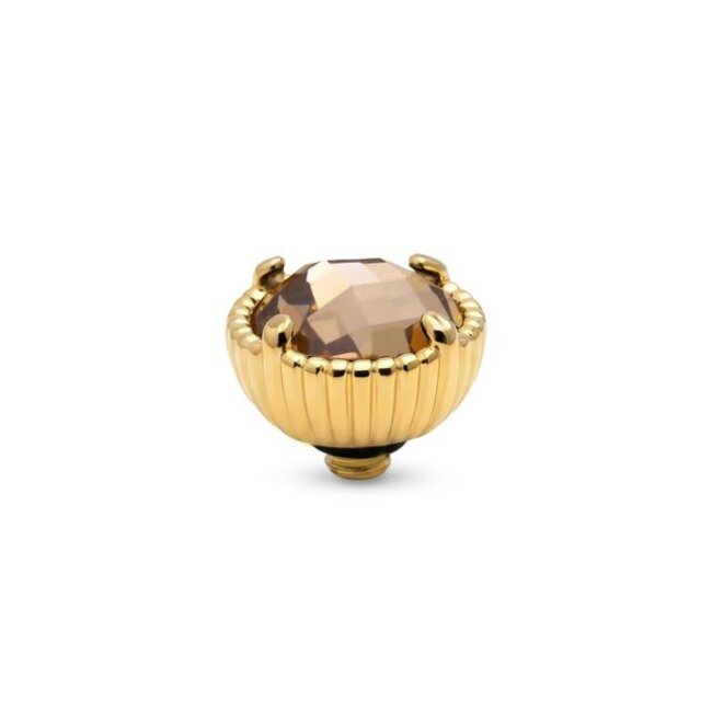 Twisted Setting Ribbed Halo CZ - Champagne