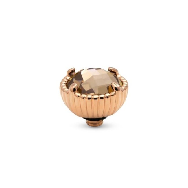 Twisted Setting Ribbed Halo CZ - Champagne