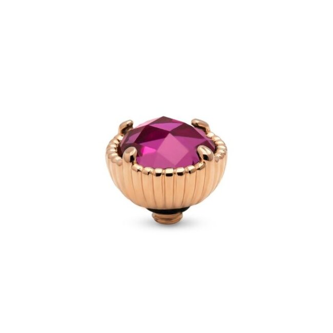 Twisted Setting Ribbed Halo CZ - Rose