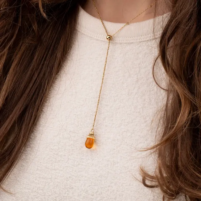 Twisted Glass Crown - Light Caramel