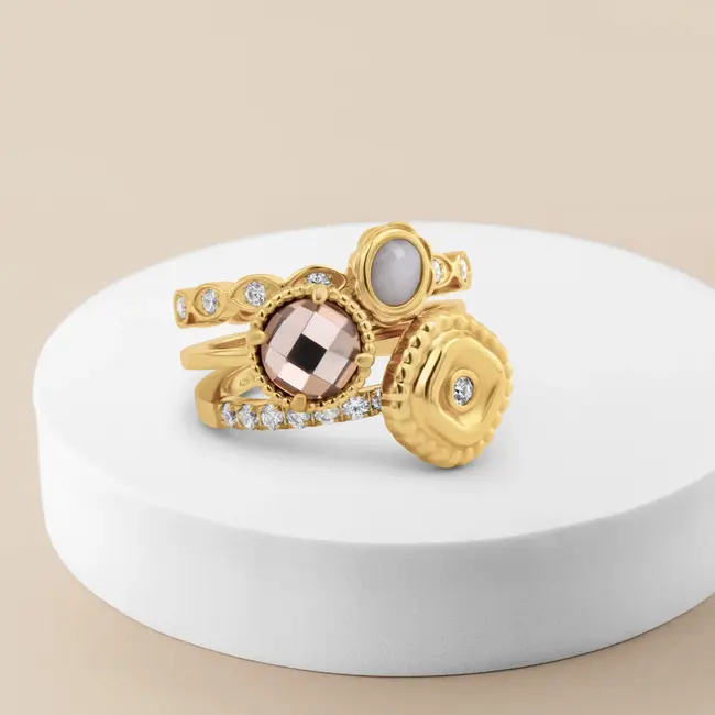 Vivid & Twisted Champagne Glow Ringen Set
