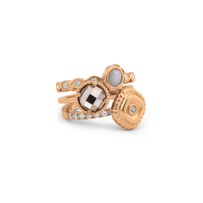 Vivid & Twisted Champagne Glow Ringen Set