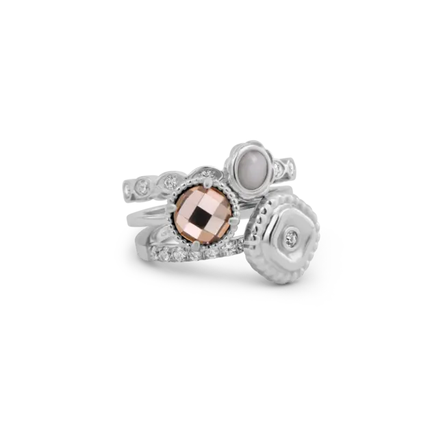 Vivid & Twisted Champagne Glow Ringen Set