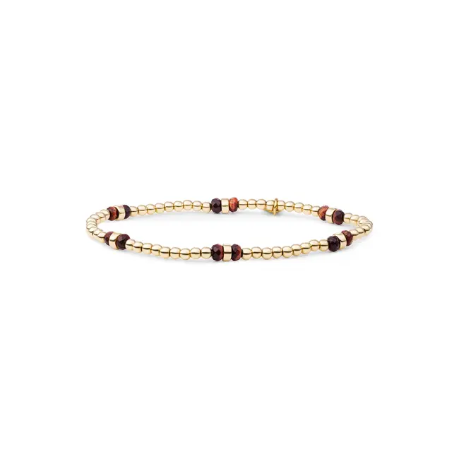 Double Reverse Roundel Armband Red Tiger Eye