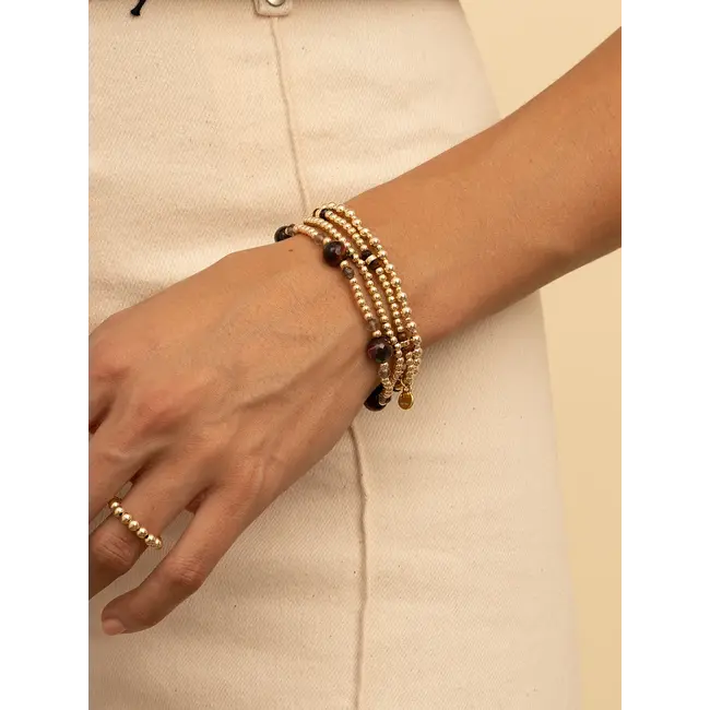 Double Reverse Roundel Armband Red Tiger Eye