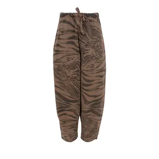 Black Colour OFELIA barrel pant - Espresso