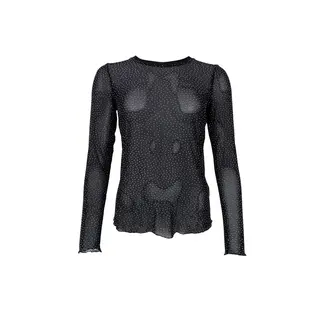Black Colour ALEXIS blouse w/stones - Black