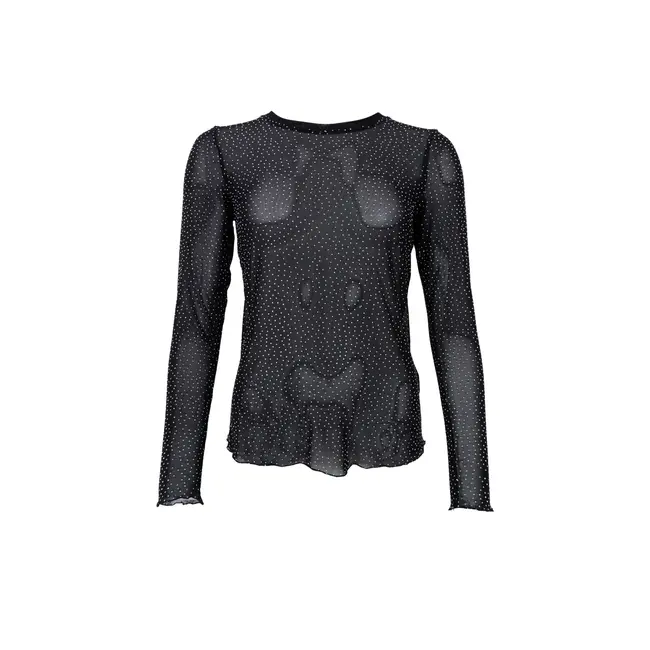ALEXIS blouse w/stones - Black