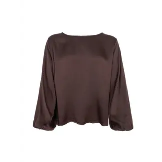 Black Colour MABEL ls blouse - Coffee