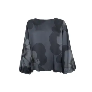 Black Colour TARA blouse - Grey Flower