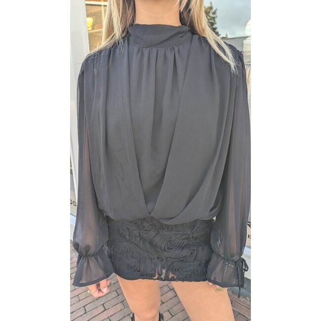 Ballon blouse - Zwart