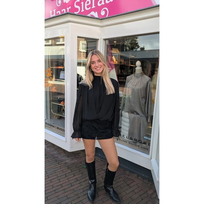 Ballon blouse - Zwart