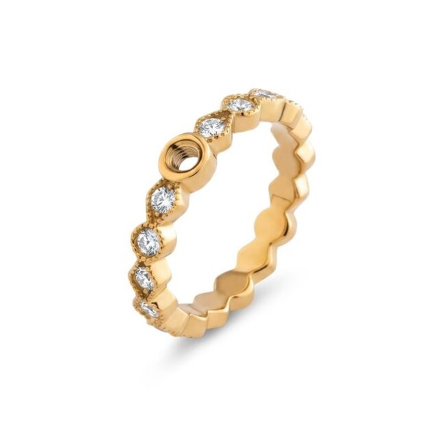 Twisted Tanea CZ ring - Goudkleurig