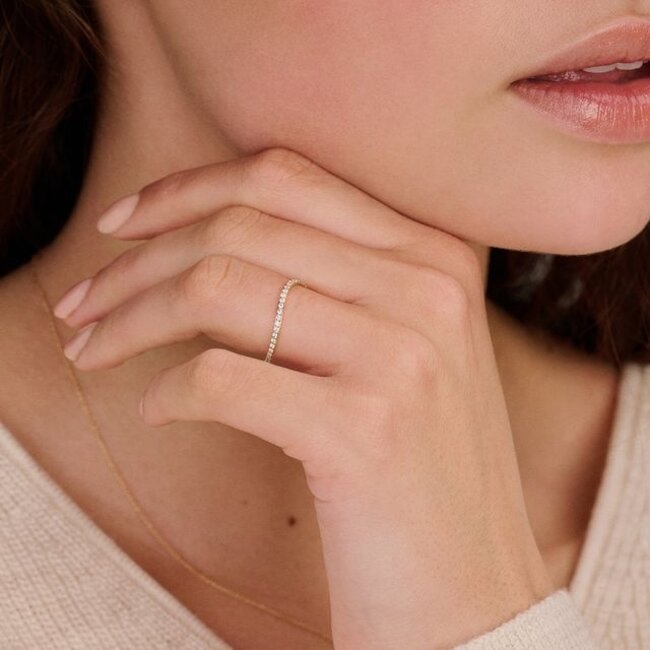 Ring 1286YZI - Geelgoud (14k) met Zirkonia