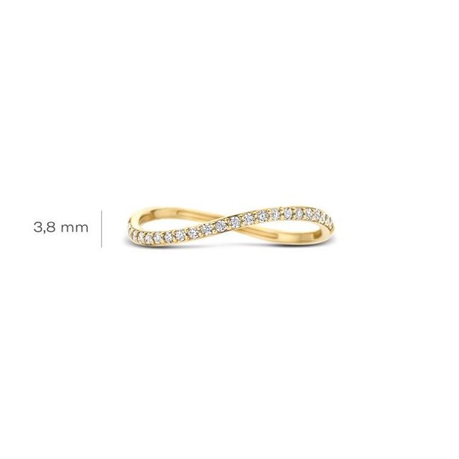 Ring 1286YZI - Geelgoud (14k) met Zirkonia