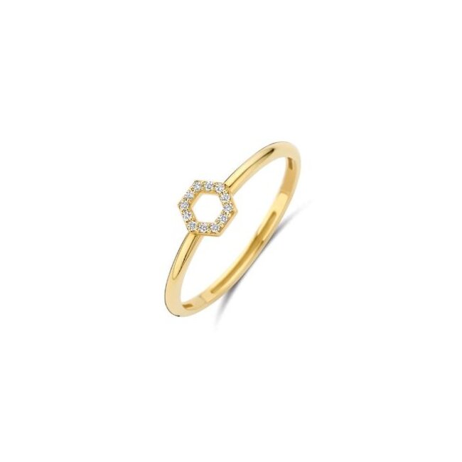Ring 1287YZI - Geelgoud (14k) met Zirkonia