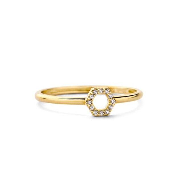 Ring 1287YZI - Geelgoud (14k) met Zirkonia