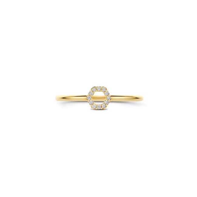Ring 1287YZI - Geelgoud (14k) met Zirkonia