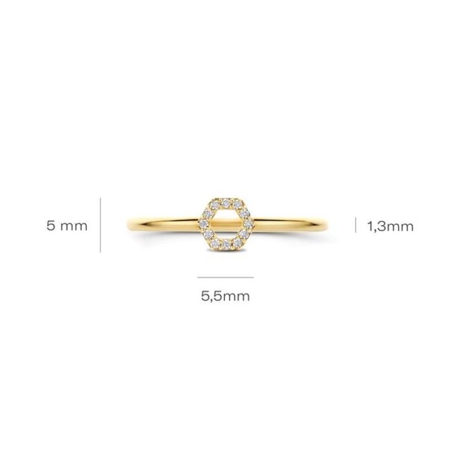 Ring 1287YZI - Geelgoud (14k) met Zirkonia