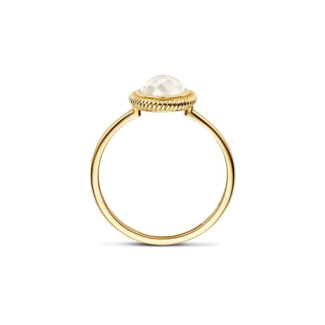 Ring 1291YMQ - Geelgoud (14k)met Mother of Pearl