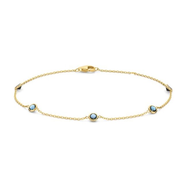 Armband 2268YLB - Geelgoud (14k) met Blauw