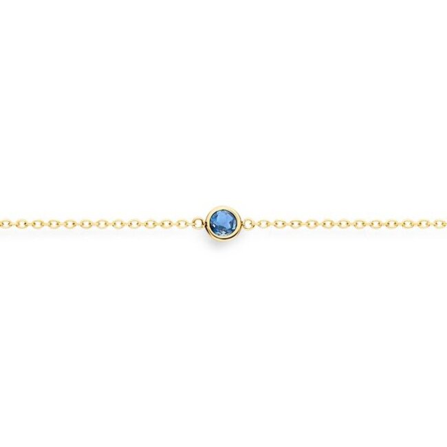 Armband 2268YLB - Geelgoud (14k) met Blauw